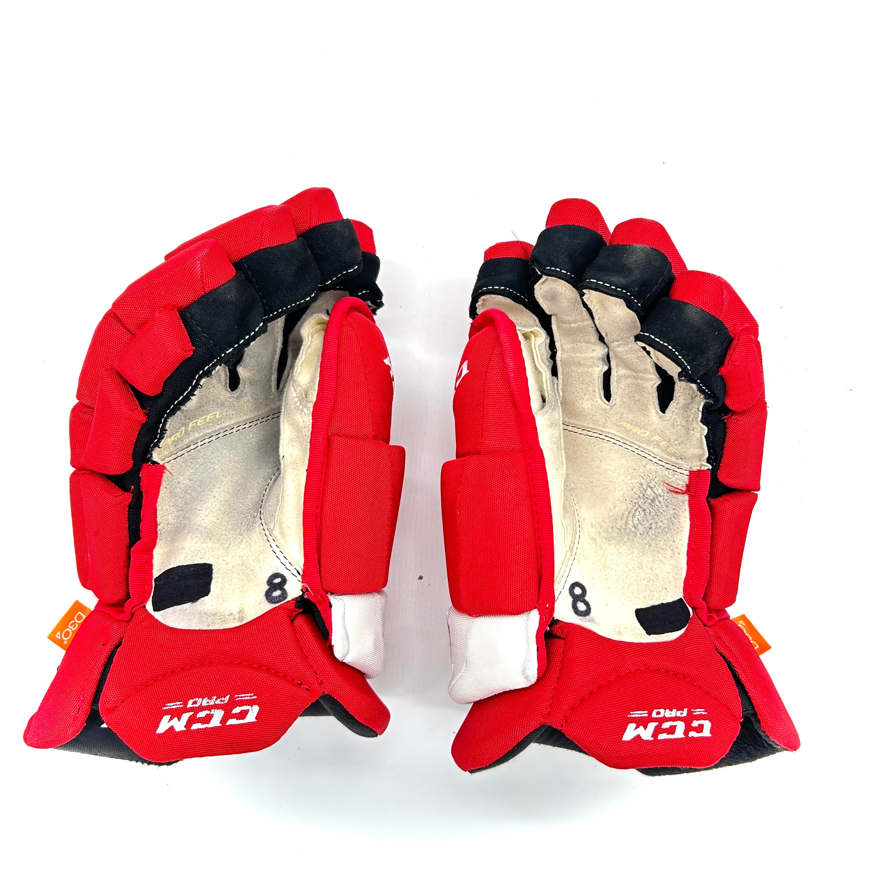CCM HGJS - Gants Pro Stock d'occasion (rouge/blanc)